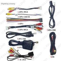 FEELDO Car Head Unit Stereo Wire Harness Kits Compatible For XY AUTO Android Solution Interface RCA USB Audio and video cable