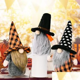 Party Favor Faceless Rudolph Plush Stuffed Toy Halloween Party Supplies Long Whisker Gnomes Plaid Bat Elf Doll Children Gifts Shop M Dhqkh