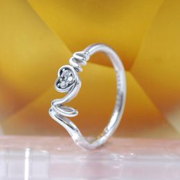 925 Sterling Silver Mum Pave Heart Ring Fit Pandora Jewelry Engagement Wedding Lovers Fashion Ring For Women