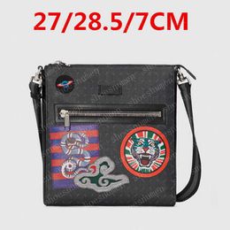 2022 men crossbody messenger bag cross body Tiger black Leather shoulder Clutch Handbag Fashion tiger snake 21cm/27cm #