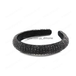 Headbands Fl Crystal Headbands Hair Bands For Women Brides Shiny Padded Diamond Headband Hoop Fashion Party Jewellery Accessories Drop Dhini