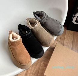 2022 Ultra Mini Platform Boot Designer Woman Winter Ankle Australia Snow Boots Thick Bottom Real Leather Warm Fluffy Booties Fur size 35-43 uggitys