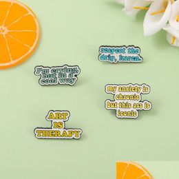 Pins Brooches Colour Letter Series Clothes Brooches Unisex Enamel Paint Words Badges Buckle For Backpack Bags Sweater Skirt Dhgarden Dhxys