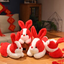 New 20-30cm Kawaii Funny Red Rabbit Toys Stuffed Lovely Animal Plush Doll for Kids Children Girls Soft Cartoon Pillow Gift