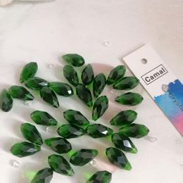 Chandelier Crystal Camal 50pcs/bag Green 12x6mm Loose Teardrop Water Drop Pendants Prisms Faceted Hanging Craft Jewellery Part Wedding Party