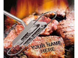 BBQ Tools Accessories Barbecue Branding Iron Signature Name Marking Stamp Tool Meat Steak Burger 55 x Letters and 8 spaces 221128