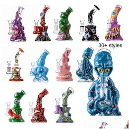 Other Smoking Accessories Uniqe Glass Bongs Halloween Style Hookahs 7 Inch Mini Small Oil Dab Rigs Beaker Showerhead Perc Percolator Dhiyh