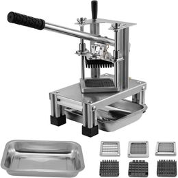 Commercial Potato Chipper Fruit Vegetable Slicer With 3 Stainless Steel Blades-1/4 1/2 "3/8" French Fries Cutter Potato Cutter