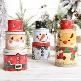 Gift Wrap Christmas Supplies Candy Box with Three Layers Craft Iron Storage Organiser Tin Mailbox Xmas Decor 221128