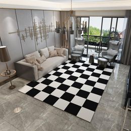 Carpets Europe Large Bedroom Area Rugs Washable Mat Black White Rectangle Carpet Living Room Geometric Decoration