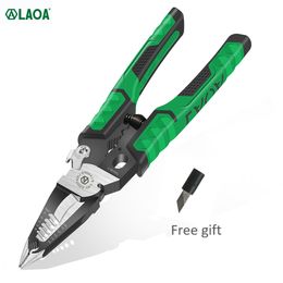 Other Hand Tools LAOA 9 in 1 Electrician Pliers Multifunctional Needle Nose Pliers for Wire Stripping Cable Cutters Terminal Crimping Hand Tools 221128