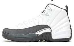 With Box Jumpman 12 Men Basketball Shoes 12s Mens Dark grey Trainers Sports Sneakers Size 6 6.5 7 7.5 8 8.5 9 9.5 10 10.5 11 11.5 12 12.5 13 13.5