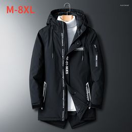 Men's Down 2022 Men Winter Jacket Thick Warm Parkas Hooded Outwear Letter Printing Large Size 8xl For Male Casual Coats