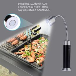 BBQ Tools Accessories Outdoors Barbecue Light Grill Weber LED Lamp For Barbecues Skewers Shish Kebab Magnetic Barbique Lights 221128