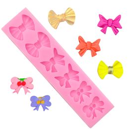 Different Shape Bow Knot Silicone Mould Handmade Candy Fondant Gum Paste Cake Decor Resin Art Craft Drip Glue Baking Tools MJ1182