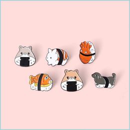 Pins Brooches Hamster Fish Enamel Brooches Pin For Women Fashion Dress Coat Shirt Demin Metal Funny Brooch Pins Badges Prom Dhgarden Dhrq4