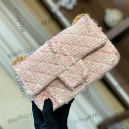 Kadın pembe tüvit püskül kapitone çantalar klasik mini ruh hali flep sqaure cüzdan altın metal donanım matelasse zincir crossbody omuz tasarımcı çanta 20cm