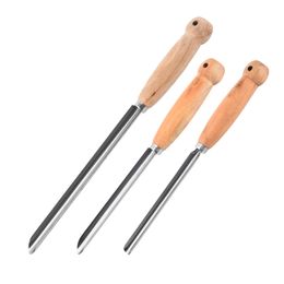 Stainless Steel Pointed Coconut Opener With Wooden Handle Shell Opener Punching Tool LX5297