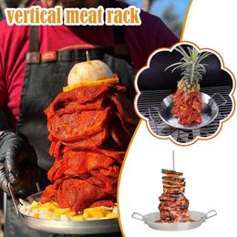 BBQ Tools Accessories Steel Roast Chicken Rack Vertical Meat Skewer Grilling 12/10/8 Inches 221128