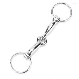 Hooks Poultry Bird Chicken Drinker Cup Snaffle Bits Keychain Zinc Alloy Pelham Single Connector Horse Bit Key Knot Drinking