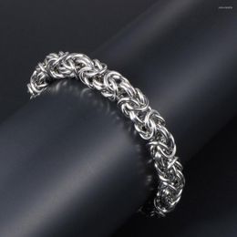 Link Bracelets Stainless Steel Silver Plated Men Thick Bracelet Homme Cuban Armband Chain Gift For Male Bangle Hip Hop Pulseira Jewellery