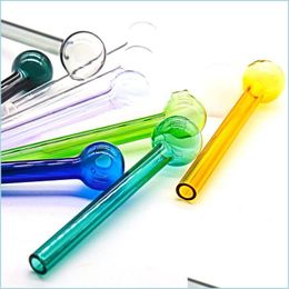 Smoking Pipes 12Cm Pyrex Glass Oil Burner Pipe Tobcco Dry Herb Colorf Water Hand Pipes Smoking Accessories Tube 6038 Q2 Drop Deliver Dhj29