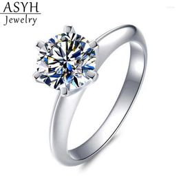 Cluster Rings ASYH 925 Sterling Silver Ring VVS1 D Colour 3-5CT Real Moissanite Diamonds Wedding Band Fine Jewellery With Certifica