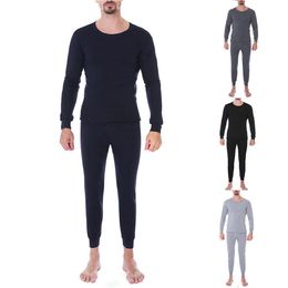 Men's Thermal Underwear Fashion Men Winter Fleece Lined Cotton Long Top Bottom Set Warm SlimBase Suit Slim Fit And Keep 221124