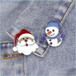 Pins Brooches Snow Man Cute Small Funny Enamel Brooches Pins For Women Girl Men Christmas Gift Shirt Decor Brooch Pin Metal Dhgarden Dhoec