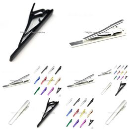 Tie Clips Candy Colours Simple Tie Clips Business Suits Bars Fashion Jewellery For Men Drop Delivery Cufflinks Clasps Dh31Y