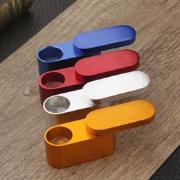 Colourful Aluminium Alloy Portable Rotate Fold Pipes Mini Dry Herb Tobacco Philtre Silver Screen Handpipes Innovative Design Cigarette Smoking Holder DHL