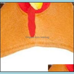 Party Favour Thanksgiving Day Party Favour Hat Cartoon Character Turkey Modelling Veet Cap Carnival Festival Dancing Turkeys Hats 17Mt Dhidy