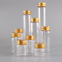 Storage Bottles 6pcs 20ml 30ml 40ml 50ml 60ml 70ml 90ml 120ml 150ml Candy With Golden Aluminium Caps Glass Bottle