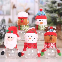 Aufbewahrung Flaschen Weihnachten Süßigkeiten Jar Flaschenboxen Santa Snowman Bag kreative süße Schokolade Kinder Kinder Süßes Jahr Geschenk