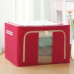 Storage Bags Oxford Cloth Steel Frame Box For Clothes Bed Sheets Blanket Pillow Shoe Holder Container Organiser