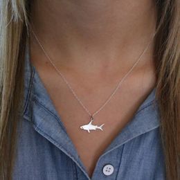 New Simple INS Shark Sea Animal Necklace Fashion Silver Colour Pendant Necklace Exquisite Women's Jewellery Gifts