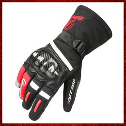 ST752 Men Women Winter Gloves Motorcycle Riding Warm Waterproof Windproof Reflective Skiing Gloves Carbon Fiber Fist Protector