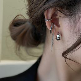 Gold Silber Farbe Metall Ohrring Geometrische Unregelmäßige Quaste Kette Clip Ohrringe für Frauen Nicht Durchbohrten Ohr Manschette Schmuck