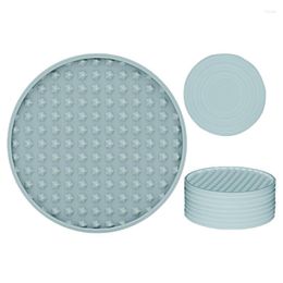 Table Mats Drink Coasters With Holder Set Of 8 Silicone Heat Resistant Cup Mate Fits Any Size Drinking