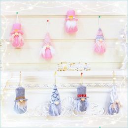 Decorative Objects Figurines Grey Christmas Faceless Dolls Ornaments Childrens Room Bedroom White Beard Doll Toy Decorate New 3 9Q Dhjvr