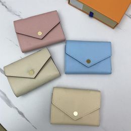 Luxurys designer Coin Purse fold short Wallet for women Colourful Card Holder Original Box lady Classic Zipper Pocket Storage Vict260b