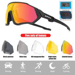 Black Polarised lens Sports Eyewear Cycling Glasses Goggles Bicycle Mountain Bike Sunglasses Men Women Hiking Riding sunglasses Mtb Eyewear