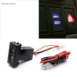 Dual USB Car Charger 2.1A Rocker Adapter Socket For VW Transport T4 Light Built-In Switch Panel