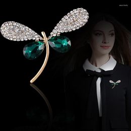 Brooches Vintage Crystal Dragonfly Brooch Corsage High-end Animal Pin Fashion Ladies Clothing Scarf Buckle