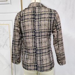 Women's Suits Blazer Coat Turn-down Collar Skin-touch Fine Sewing Crafts Autumn Winter Women Small Suit Jacket Streetwear