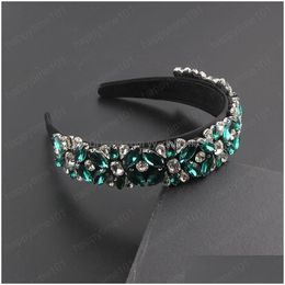 Headbands Inlaid Color Rhinestone Headband Ladies Party Gorgeous Street Travel Hair Accessories Drop Delivery Jewelry Hairjewelry Dh6Ym