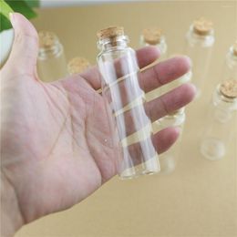 Storage Bottles 12 Pieces 30 100mm 50ml Corks Glass Bottle Stopper Crafts Jars Mini Transparent Empty DIY Wishing Small Gift