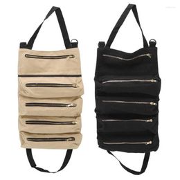 Storage Bags Hanging Car Bag Roll Up Tools Pouch Canvas Material For Home