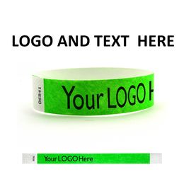 Party Decoration Custom Festival Bands Tyvek Paper Wristband For Events Bracelets With And Text Printing 221128