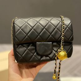 2022Ss Flap Designer Bag Nine Colours Gold Ball Classic Leather Quilted Diamond Cheque Hardware Braided Chain Shoulder Strap Luxury Ladies Mini Crossbody Handbag